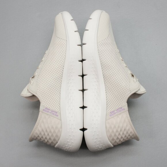 Skechers Ladies 8.5 Go Walk Flex Hands Free Slip-ins Grand Entry Off-white Shoes - Picture 12 of 12